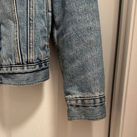 Levi's Blue Denim Jacket with Sherpa Lining Mens XS - Picture 4 of 10